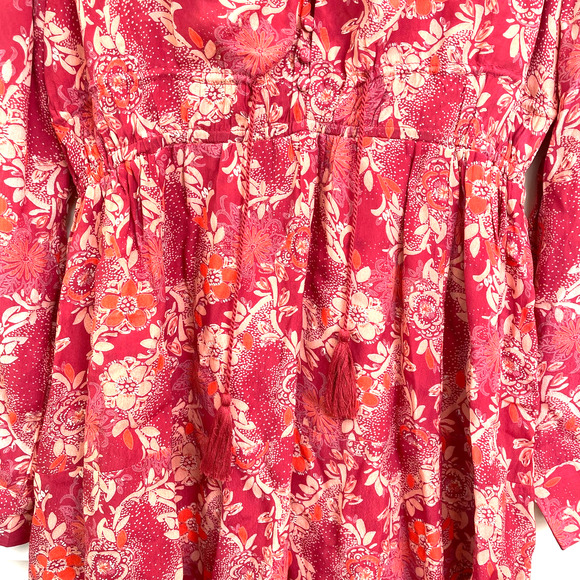 Free People Stealing Fire Tunic Dress Sz S Bohemian Hippie Light & Flowy - Picture 4 of 15